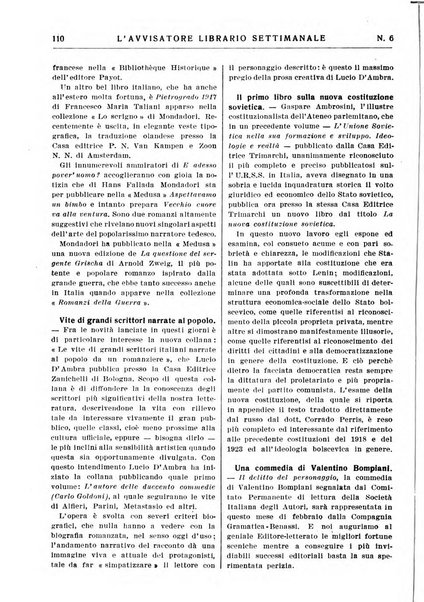 L'avvisatore librario settimanale bollettino bibliografico