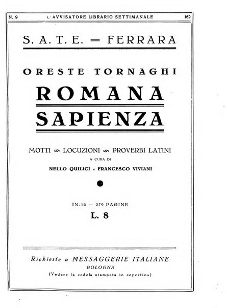 L'avvisatore librario settimanale bollettino bibliografico