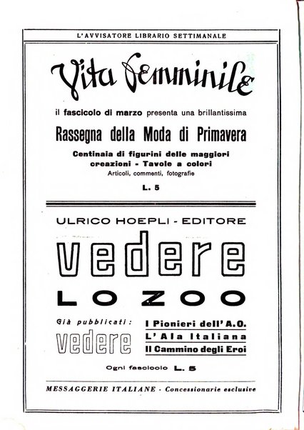 L'avvisatore librario settimanale bollettino bibliografico