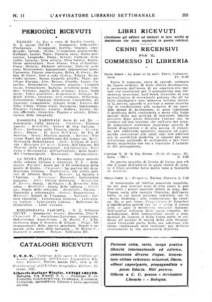 L'avvisatore librario settimanale bollettino bibliografico