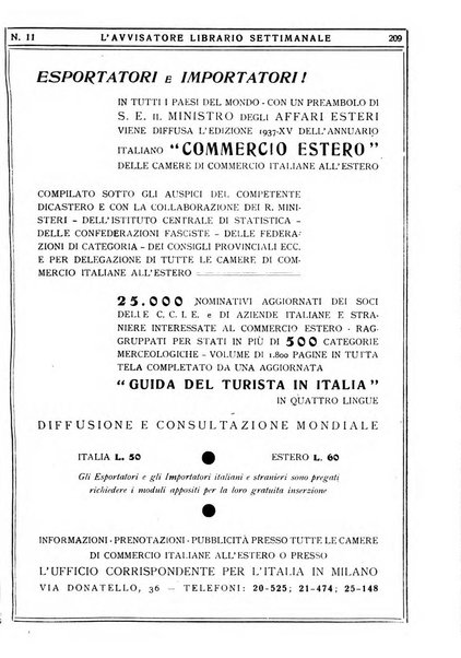 L'avvisatore librario settimanale bollettino bibliografico