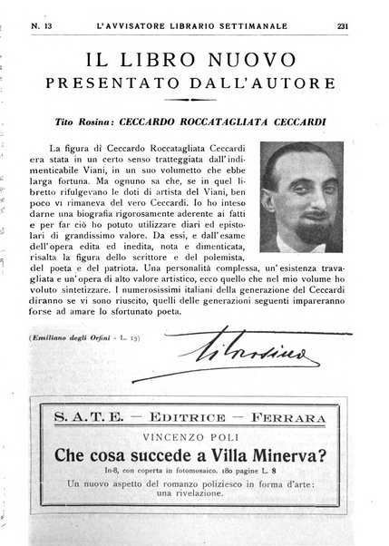 L'avvisatore librario settimanale bollettino bibliografico