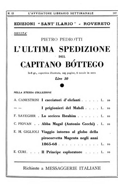 L'avvisatore librario settimanale bollettino bibliografico