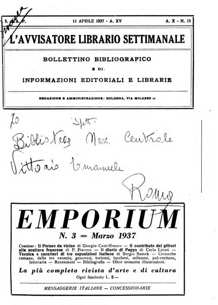 L'avvisatore librario settimanale bollettino bibliografico