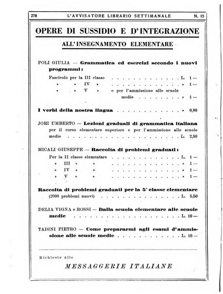 L'avvisatore librario settimanale bollettino bibliografico