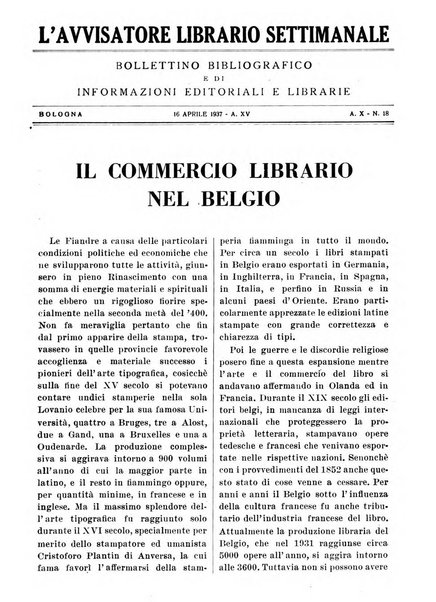 L'avvisatore librario settimanale bollettino bibliografico