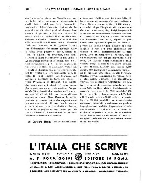 L'avvisatore librario settimanale bollettino bibliografico