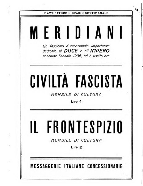 L'avvisatore librario settimanale bollettino bibliografico