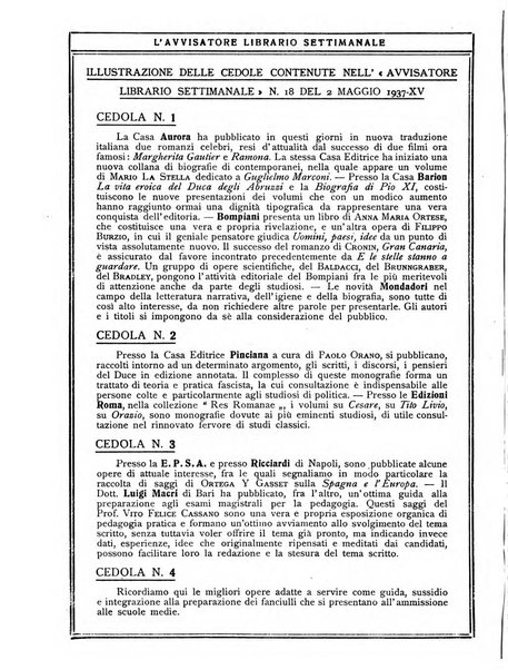 L'avvisatore librario settimanale bollettino bibliografico