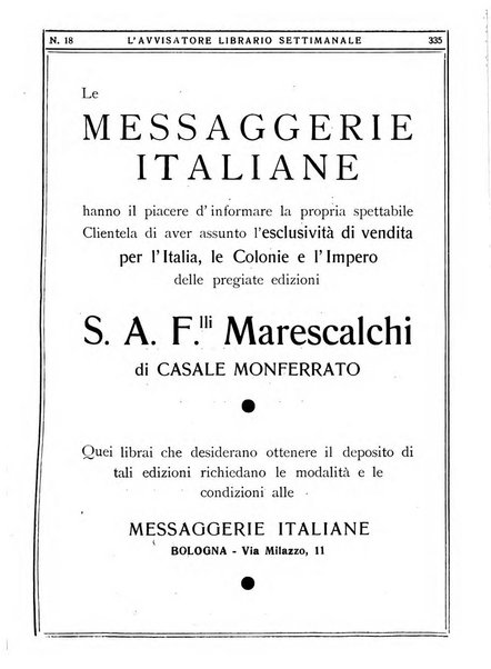 L'avvisatore librario settimanale bollettino bibliografico