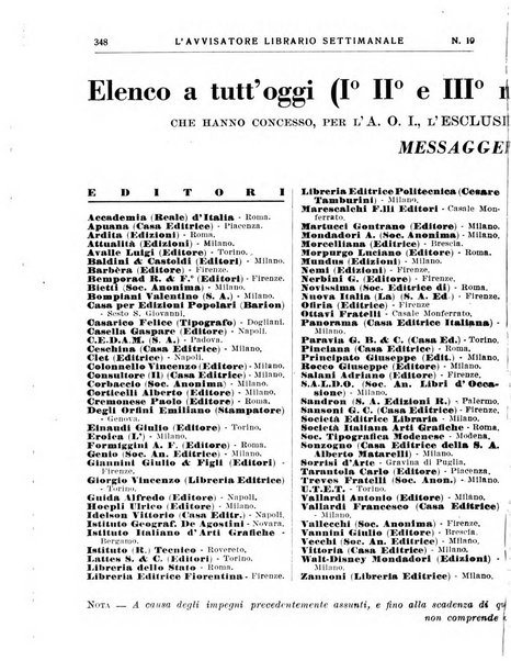 L'avvisatore librario settimanale bollettino bibliografico