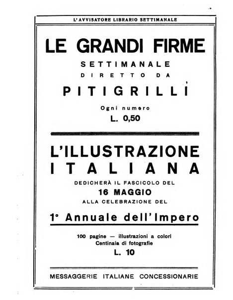 L'avvisatore librario settimanale bollettino bibliografico