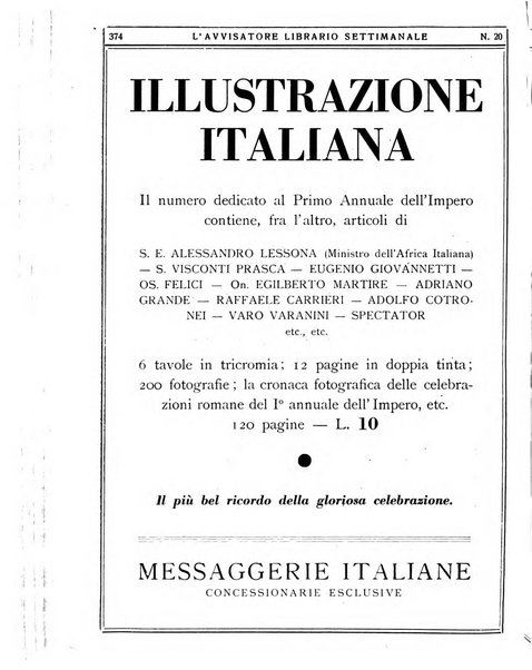 L'avvisatore librario settimanale bollettino bibliografico