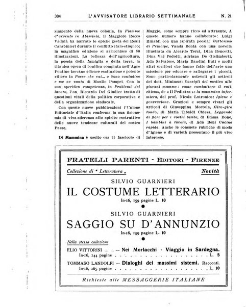 L'avvisatore librario settimanale bollettino bibliografico