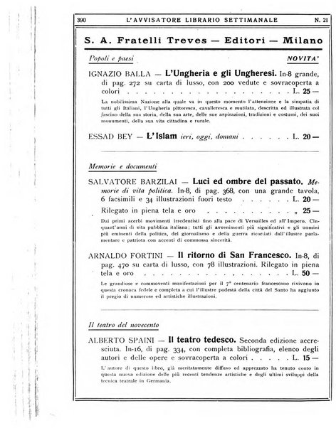 L'avvisatore librario settimanale bollettino bibliografico