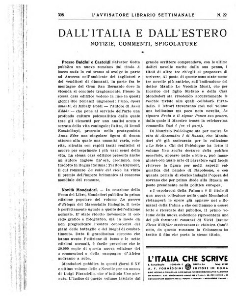 L'avvisatore librario settimanale bollettino bibliografico