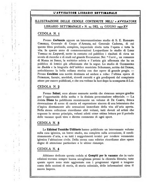 L'avvisatore librario settimanale bollettino bibliografico