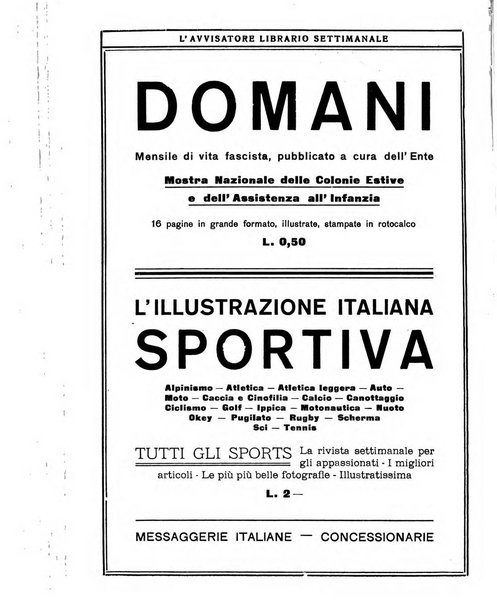 L'avvisatore librario settimanale bollettino bibliografico