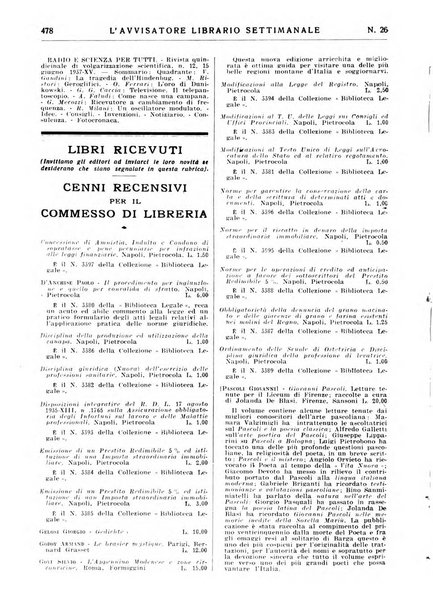 L'avvisatore librario settimanale bollettino bibliografico