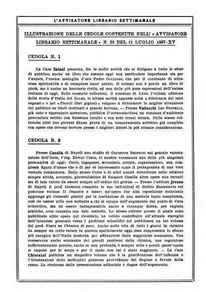 L'avvisatore librario settimanale bollettino bibliografico