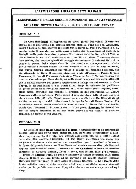 L'avvisatore librario settimanale bollettino bibliografico