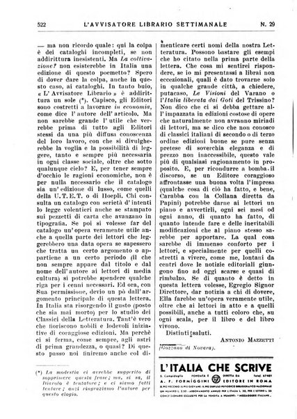 L'avvisatore librario settimanale bollettino bibliografico