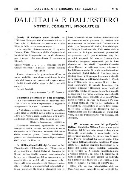 L'avvisatore librario settimanale bollettino bibliografico