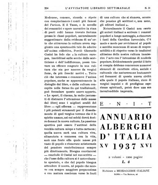 L'avvisatore librario settimanale bollettino bibliografico