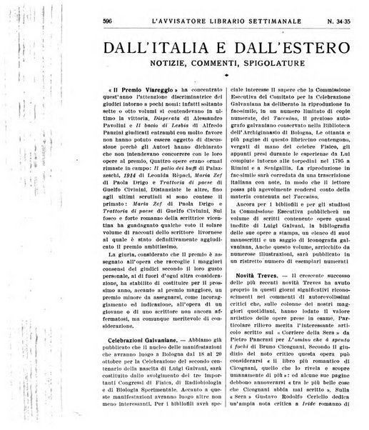 L'avvisatore librario settimanale bollettino bibliografico