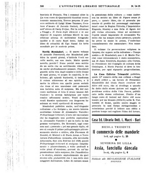 L'avvisatore librario settimanale bollettino bibliografico