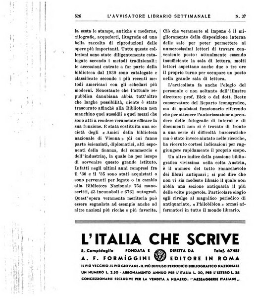 L'avvisatore librario settimanale bollettino bibliografico