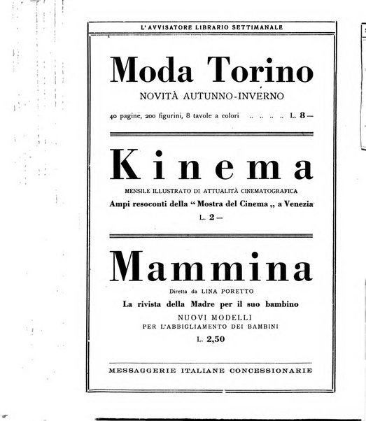 L'avvisatore librario settimanale bollettino bibliografico