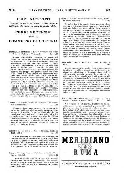 L'avvisatore librario settimanale bollettino bibliografico