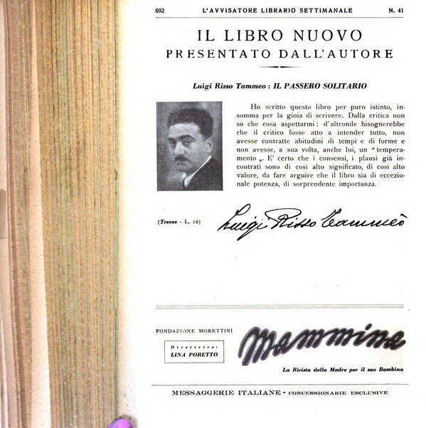 L'avvisatore librario settimanale bollettino bibliografico