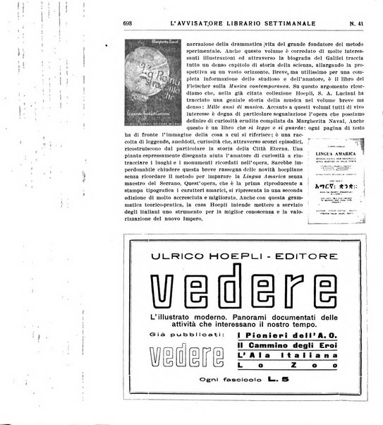 L'avvisatore librario settimanale bollettino bibliografico