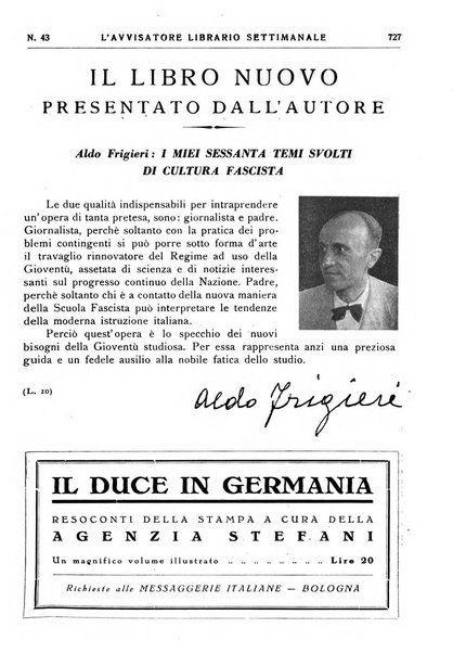 L'avvisatore librario settimanale bollettino bibliografico