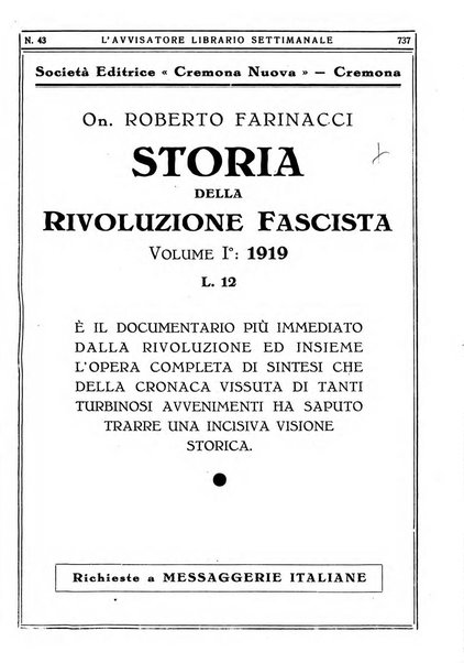 L'avvisatore librario settimanale bollettino bibliografico