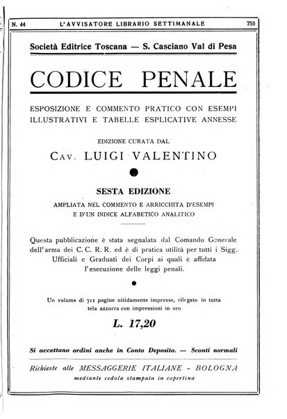 L'avvisatore librario settimanale bollettino bibliografico