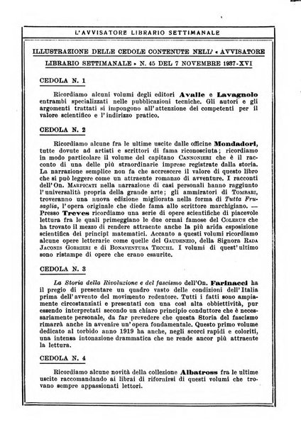 L'avvisatore librario settimanale bollettino bibliografico