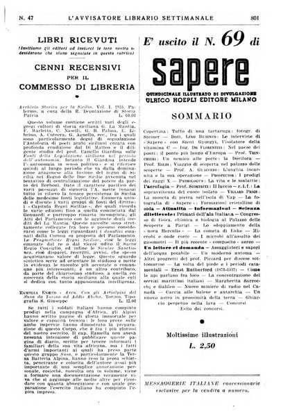 L'avvisatore librario settimanale bollettino bibliografico