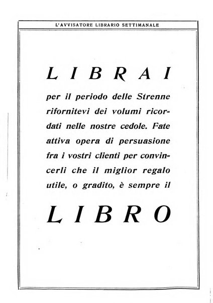 L'avvisatore librario settimanale bollettino bibliografico