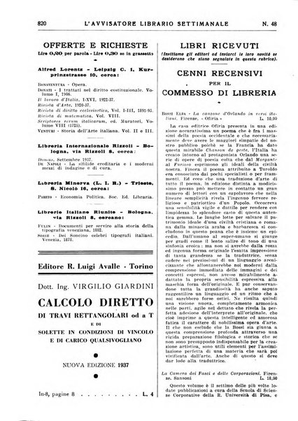 L'avvisatore librario settimanale bollettino bibliografico