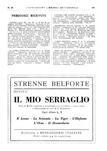 L'avvisatore librario settimanale bollettino bibliografico