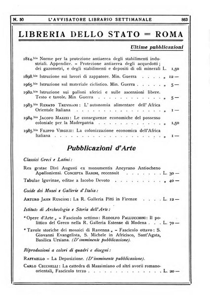 L'avvisatore librario settimanale bollettino bibliografico