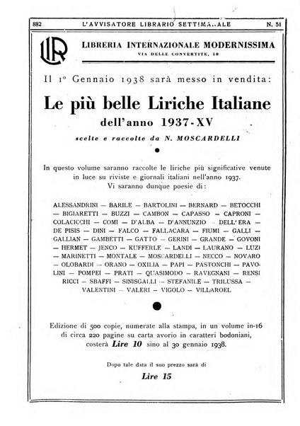 L'avvisatore librario settimanale bollettino bibliografico