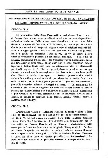 L'avvisatore librario settimanale bollettino bibliografico