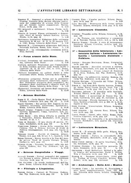 L'avvisatore librario settimanale bollettino bibliografico