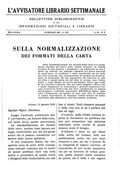 L'avvisatore librario settimanale bollettino bibliografico