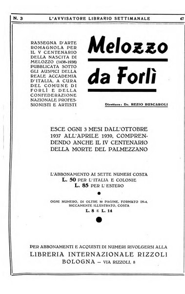 L'avvisatore librario settimanale bollettino bibliografico