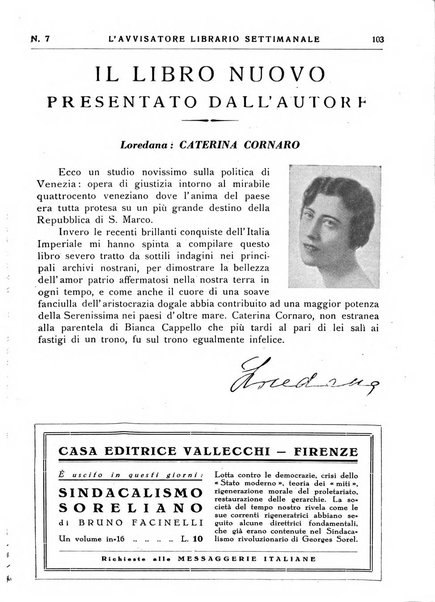 L'avvisatore librario settimanale bollettino bibliografico